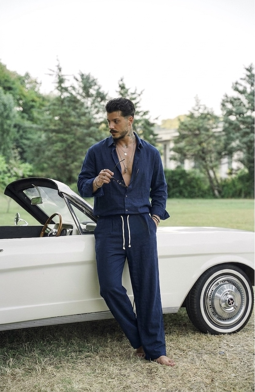 Keten Oversize Takım Lacivert