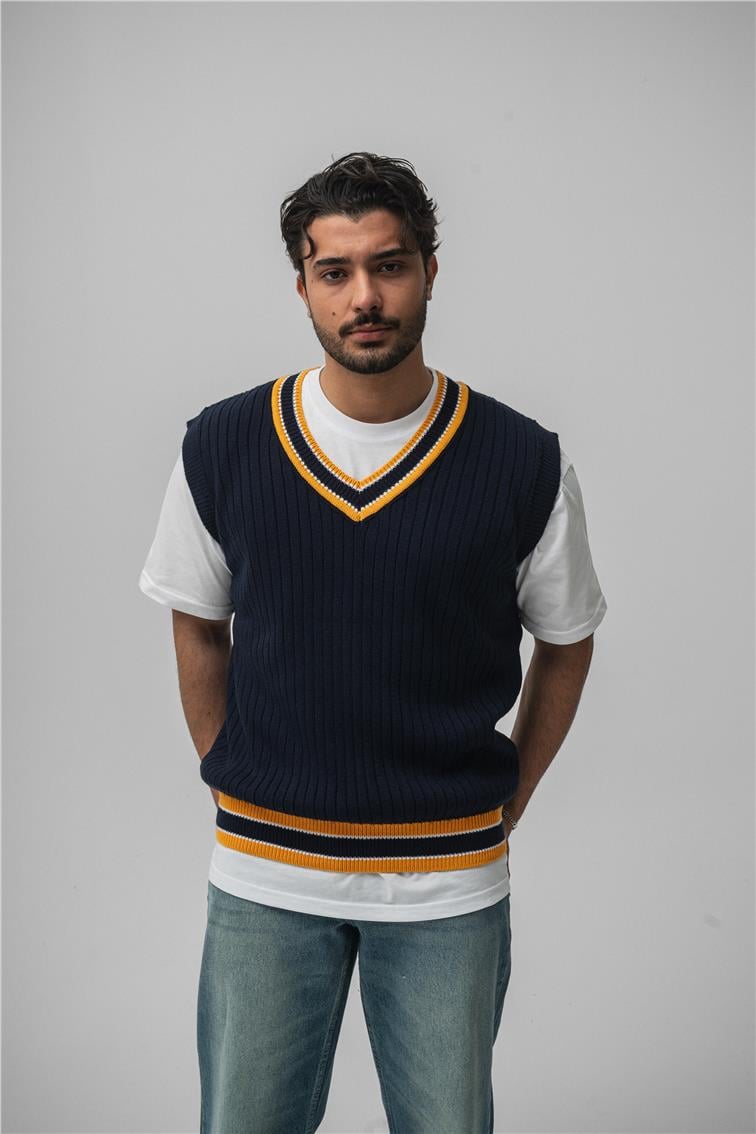 Knit Sıfır Kol Lacivert