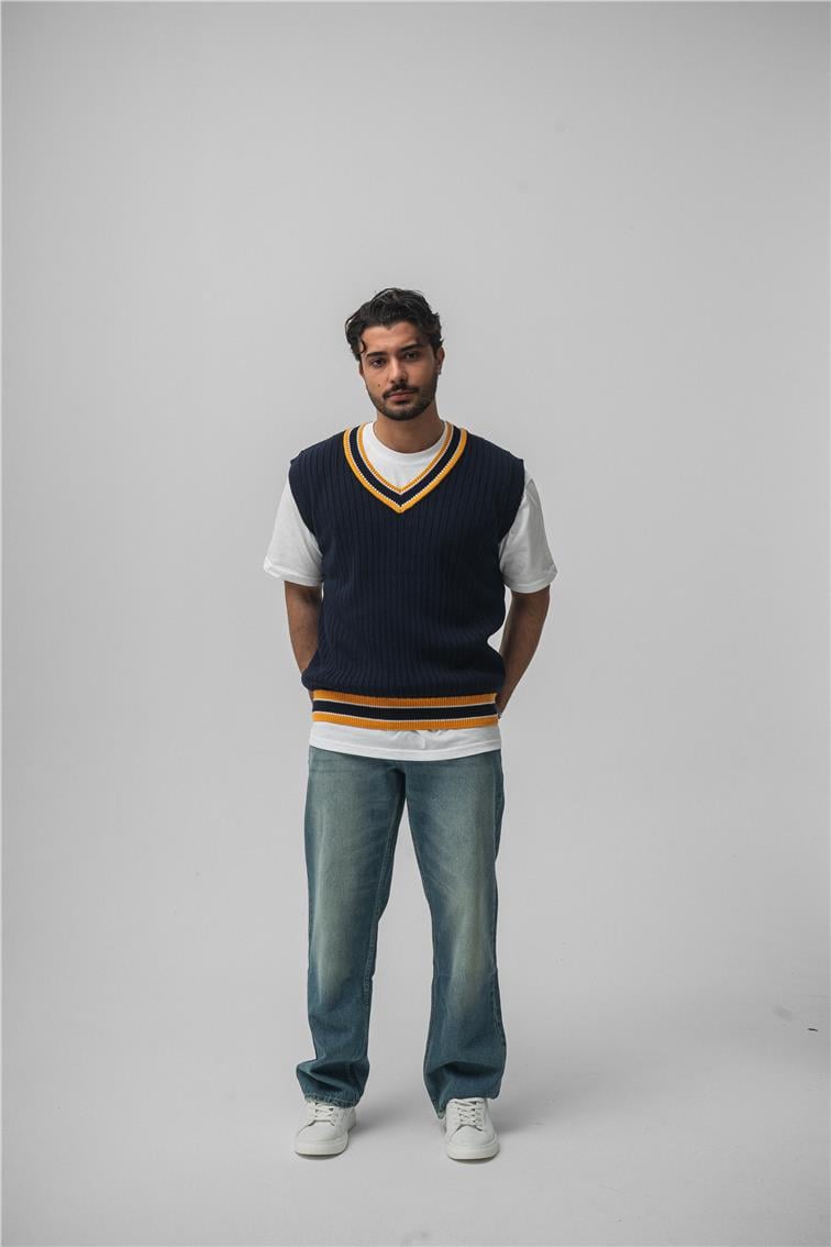 Knit Sıfır Kol Lacivert