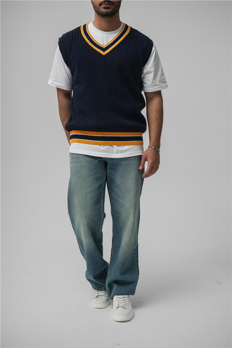 Knit Sıfır Kol Lacivert