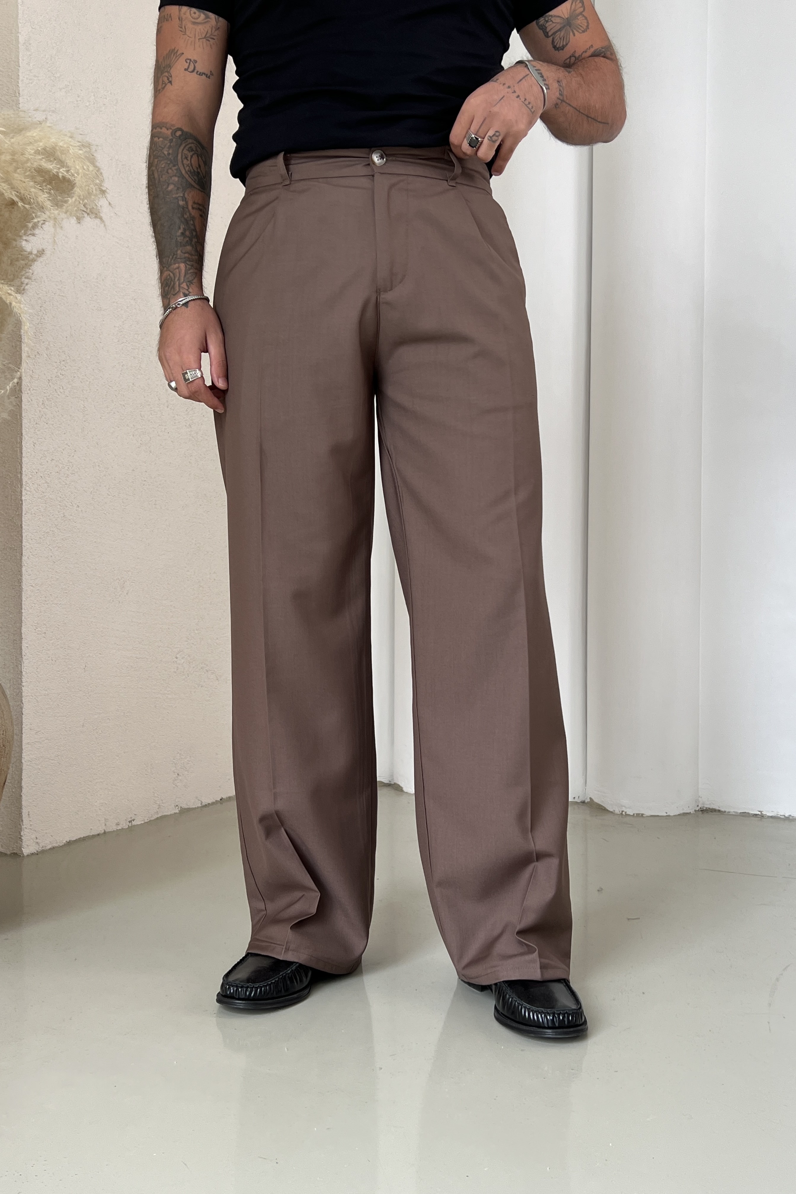 Kore Model Bol Pantolon Kahve