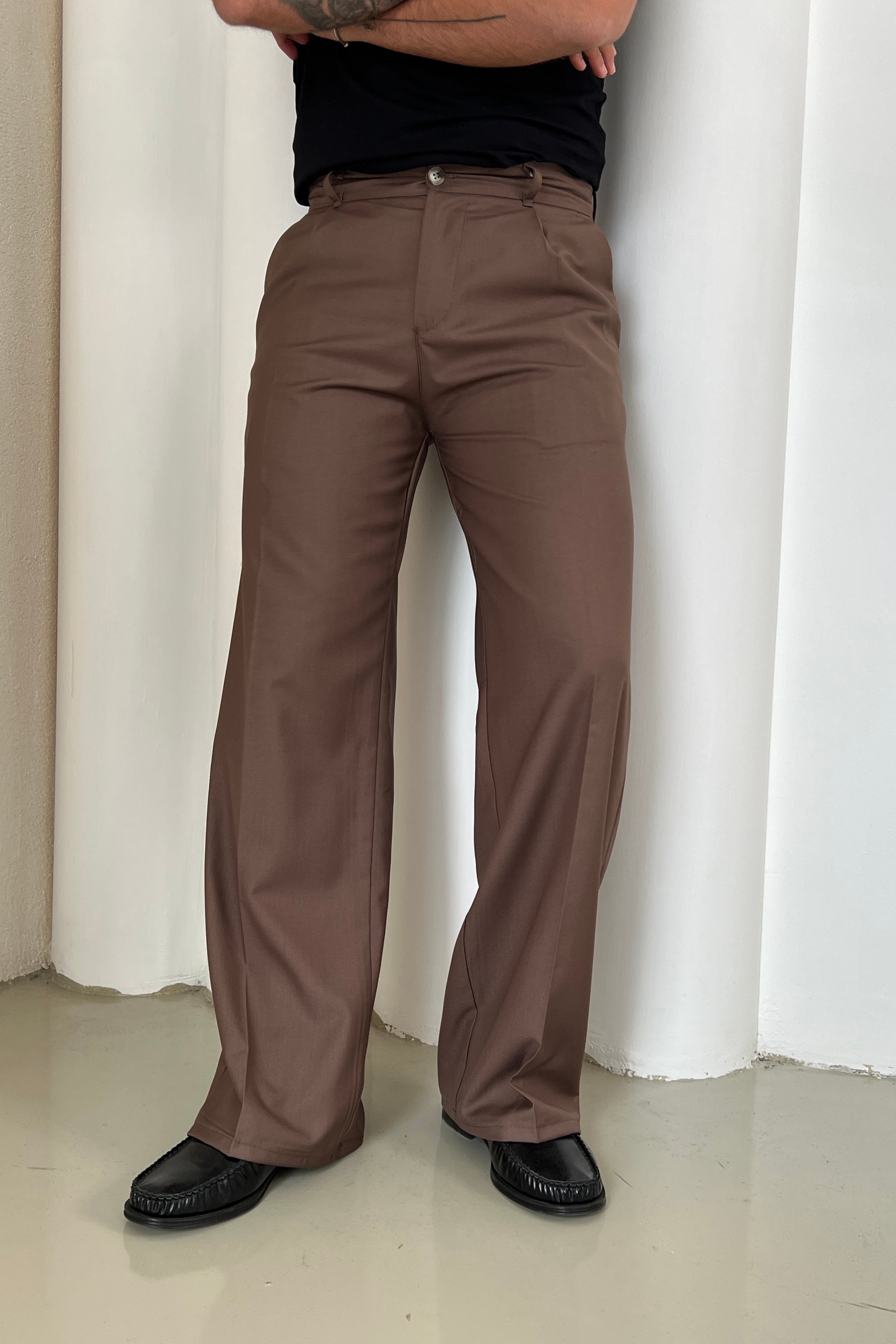 Kore Model Bol Pantolon Kahve