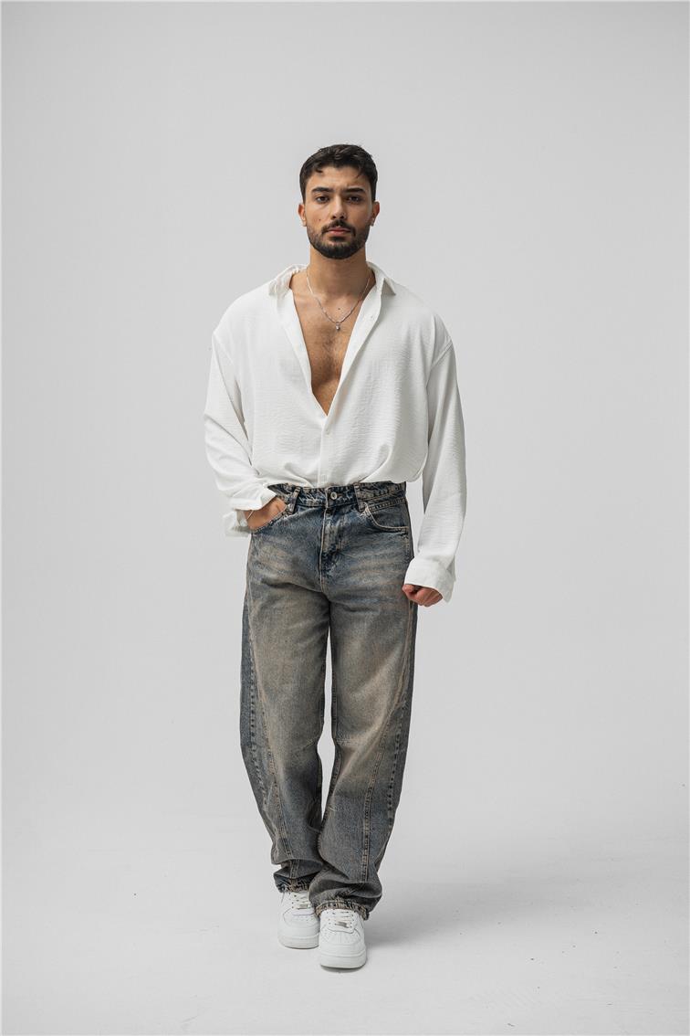 Line Baggy Jean Vintage Yıkamalı