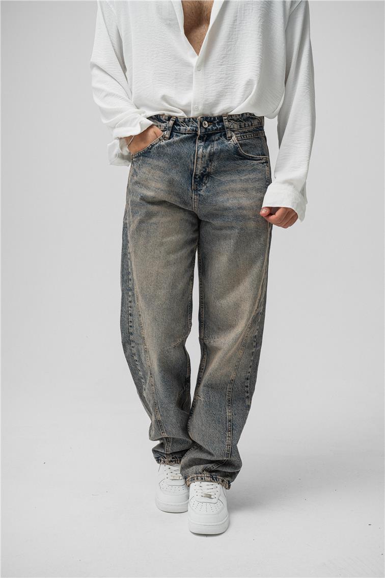 Line Baggy Jean Vintage Yıkamalı