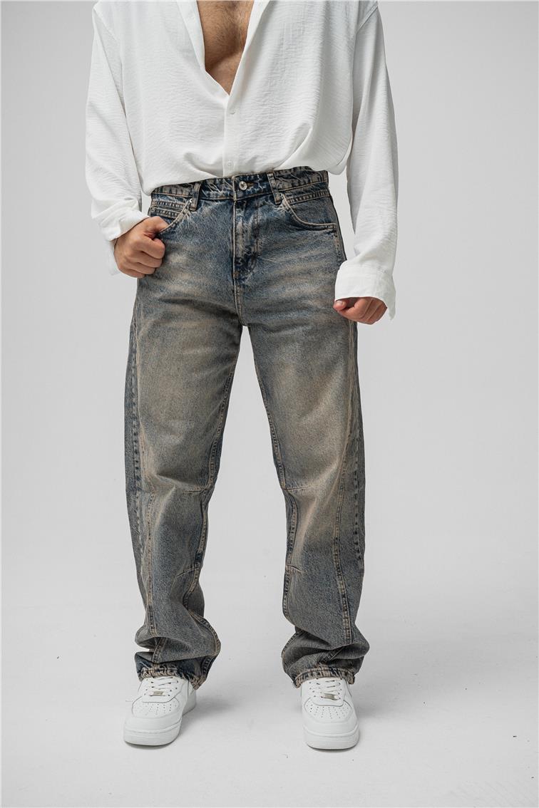 Line Baggy Jean Vintage Yıkamalı