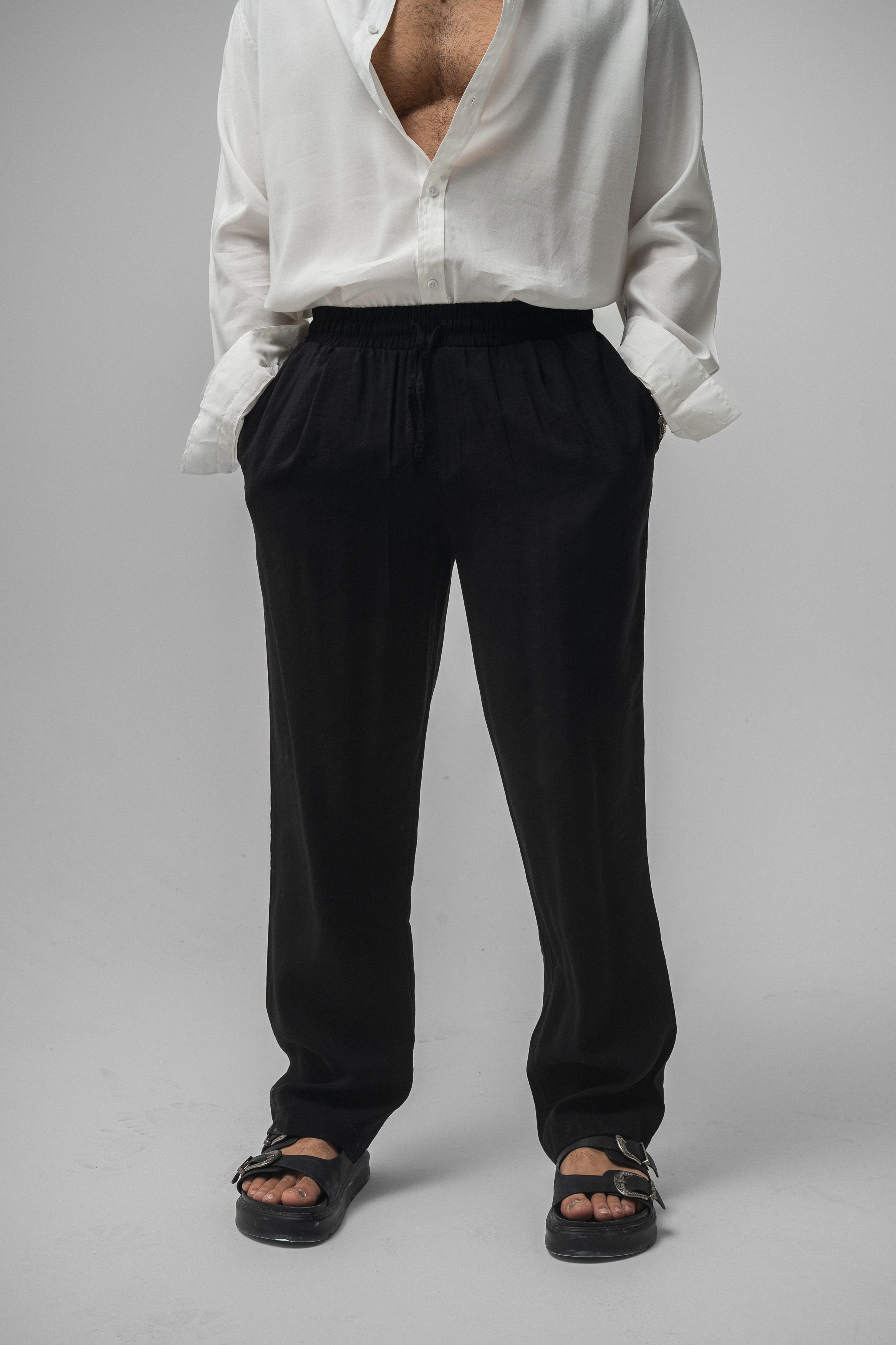 Tensel Kumaş Baggy Pant. Siyah