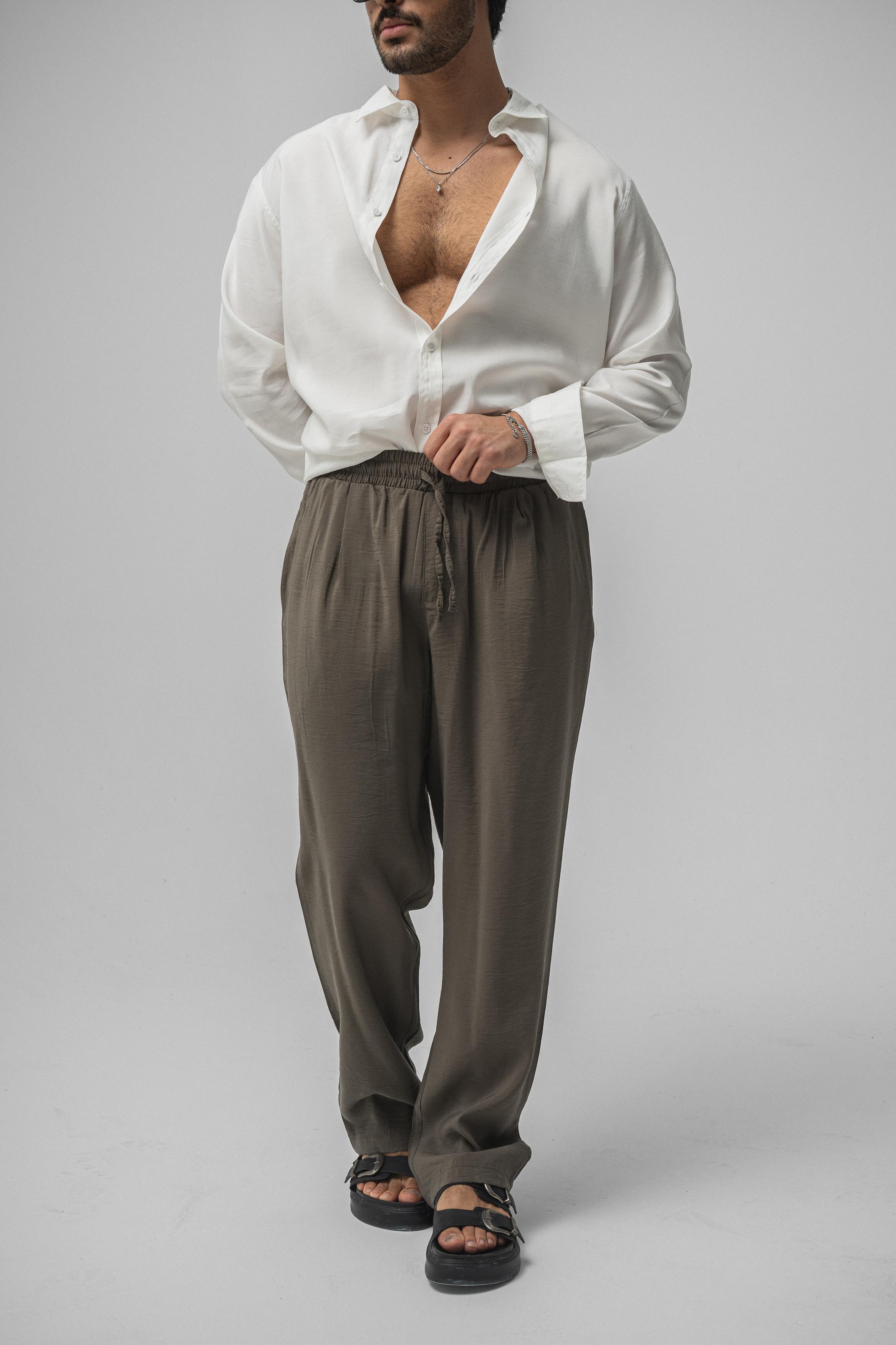 Tensel Kumaş Baggy Pant. Haki