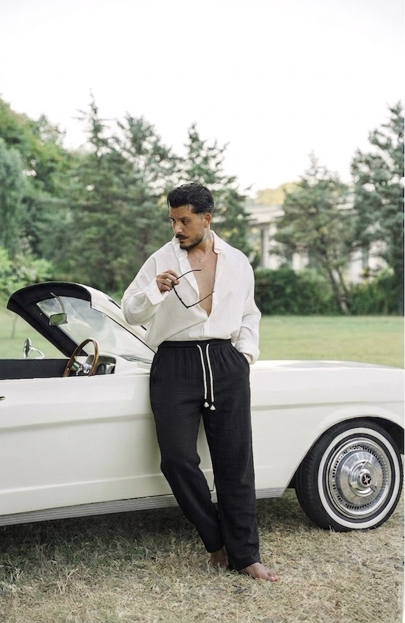 Müslin Bağlamalı Baggy Pantolon Siyah