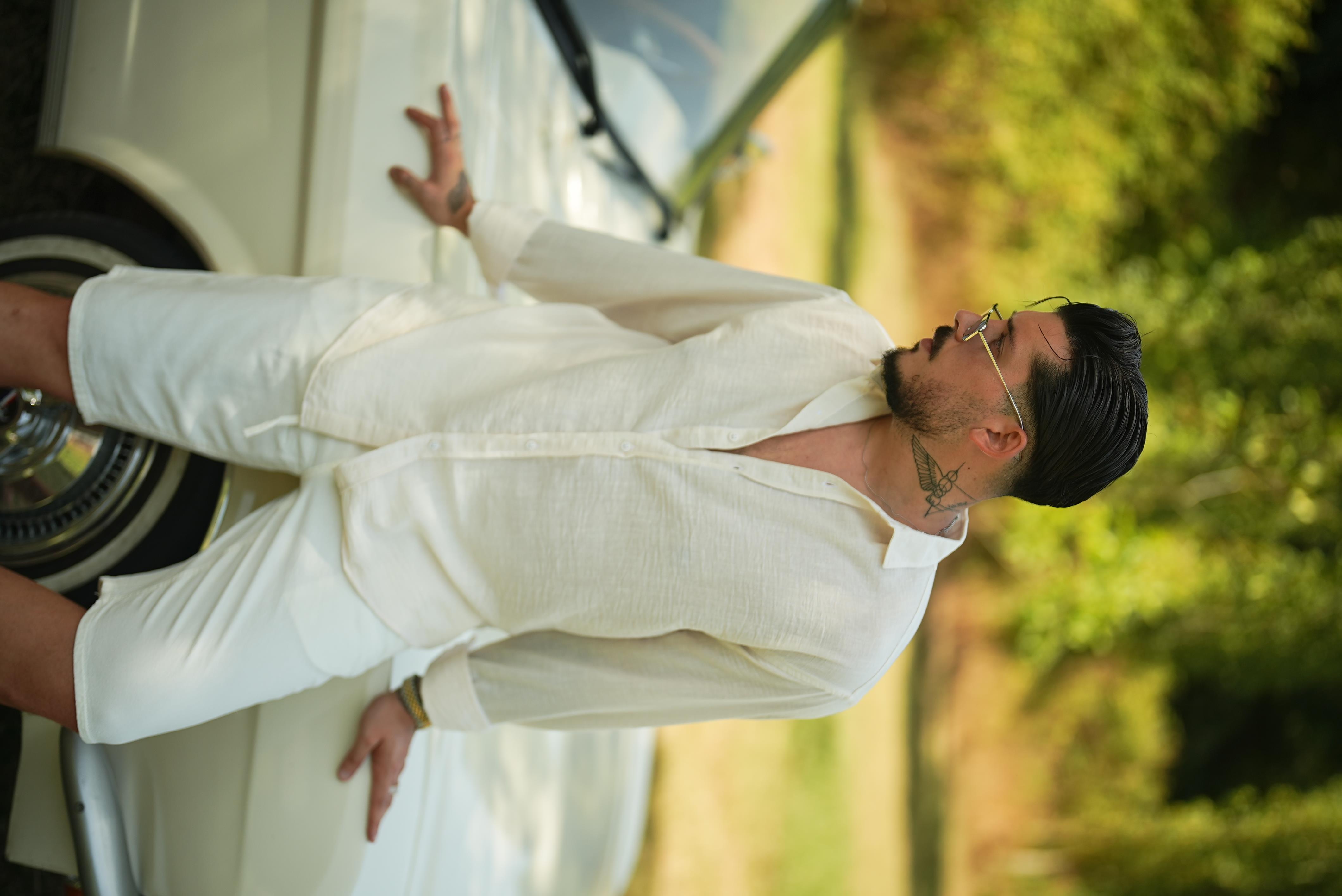 Non İron Oversize Gömlek Krem