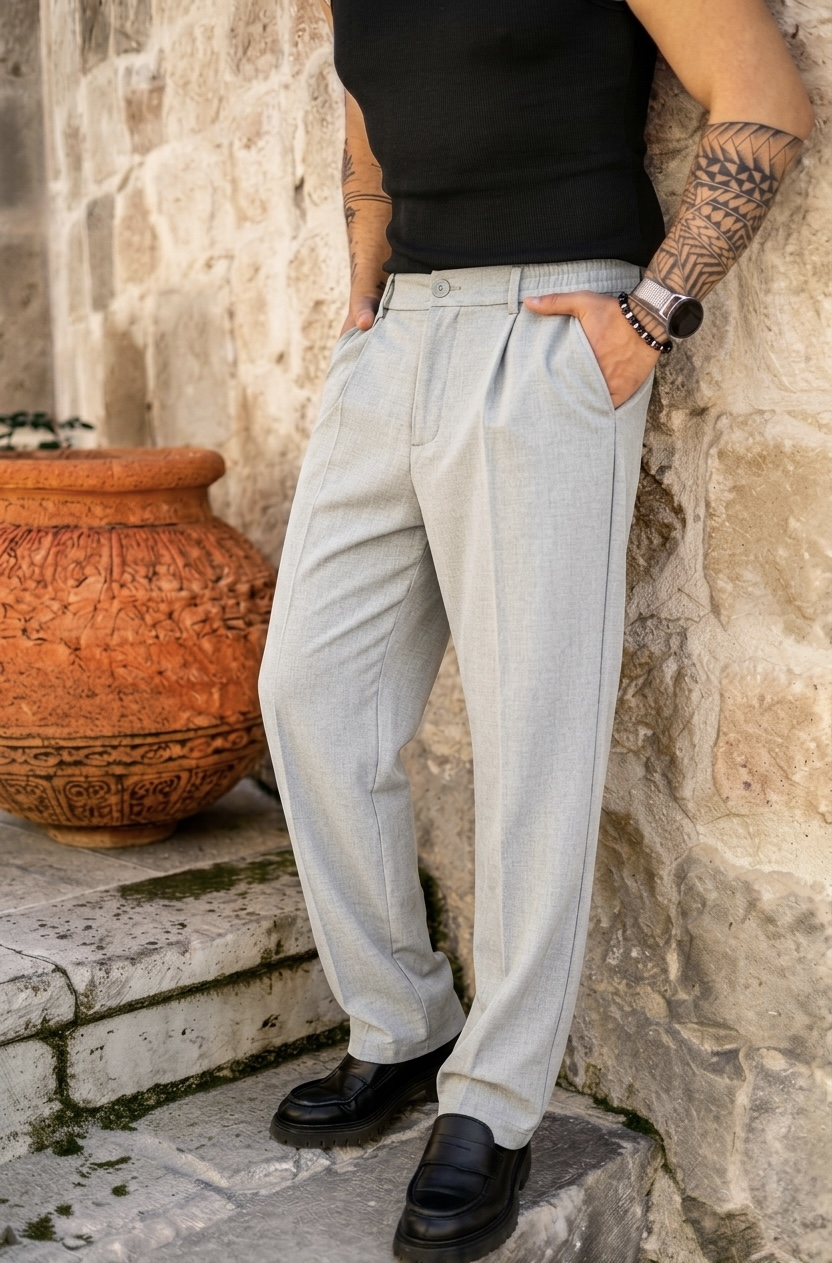 Nw Baggy Klasik Pantolon Gri