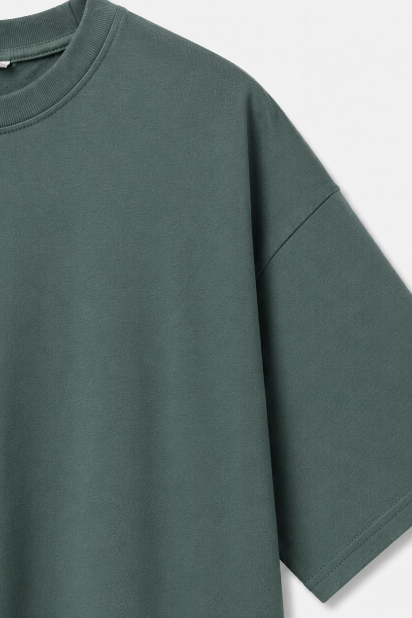 Oversize Basic Tshırt Zümrüt Yeşili