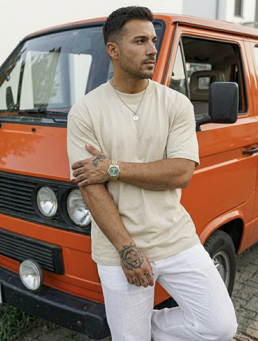 Oversize Dolgun Basic Tshirt Krem