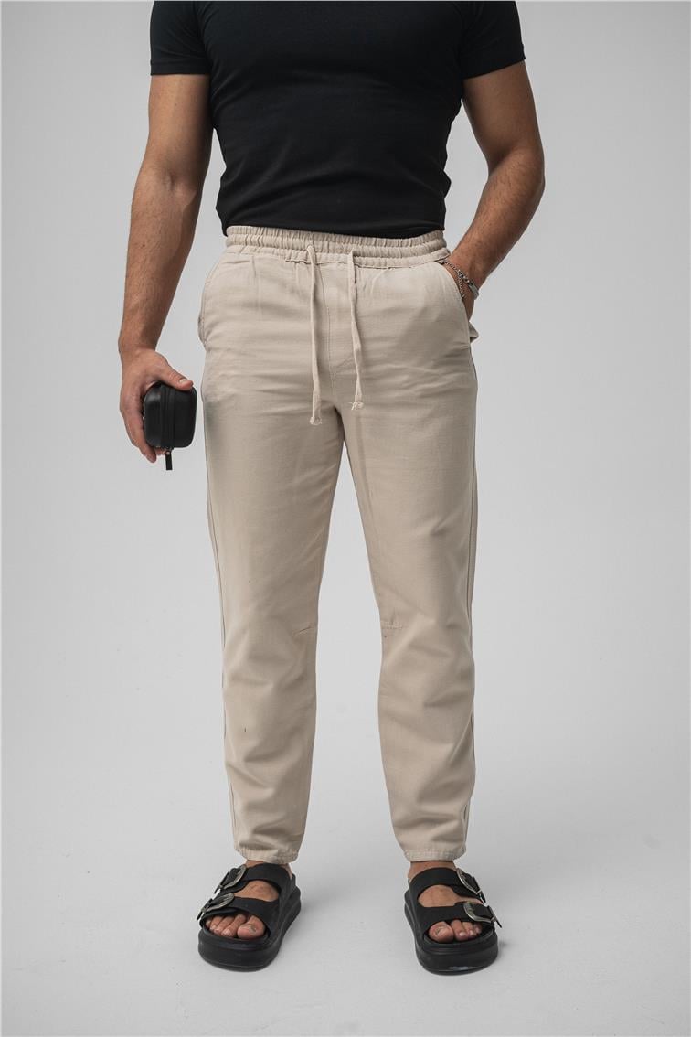 Regular Pamuklu Kot Pant. Taş
