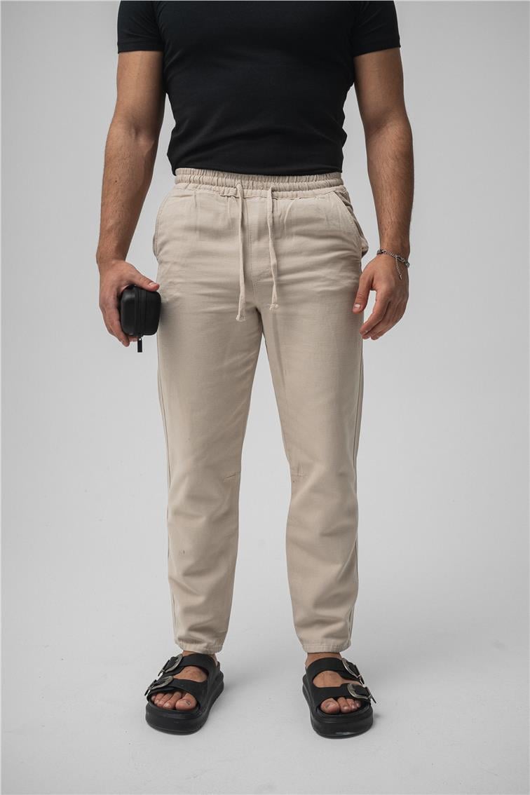 Regular Pamuklu Kot Pant. Taş