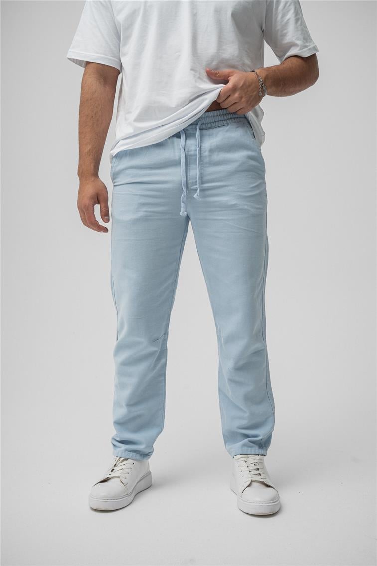 Regular Pamuklu Kot Pant. Açık Mavi