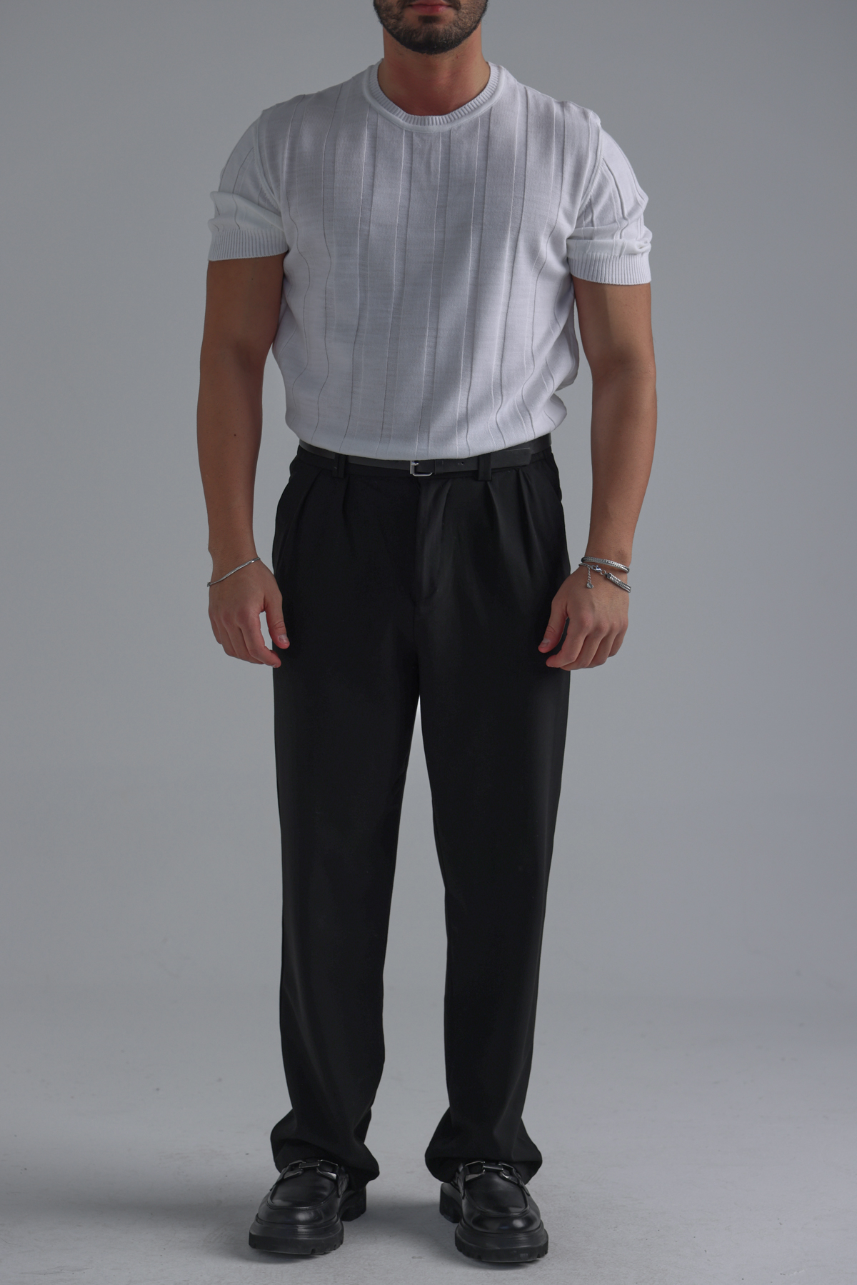 Relaxed Fit Triko Tshirt Beyaz
