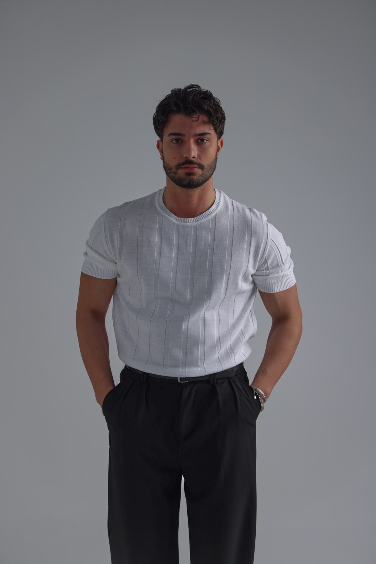 Relaxed Fit Triko Tshirt Beyaz