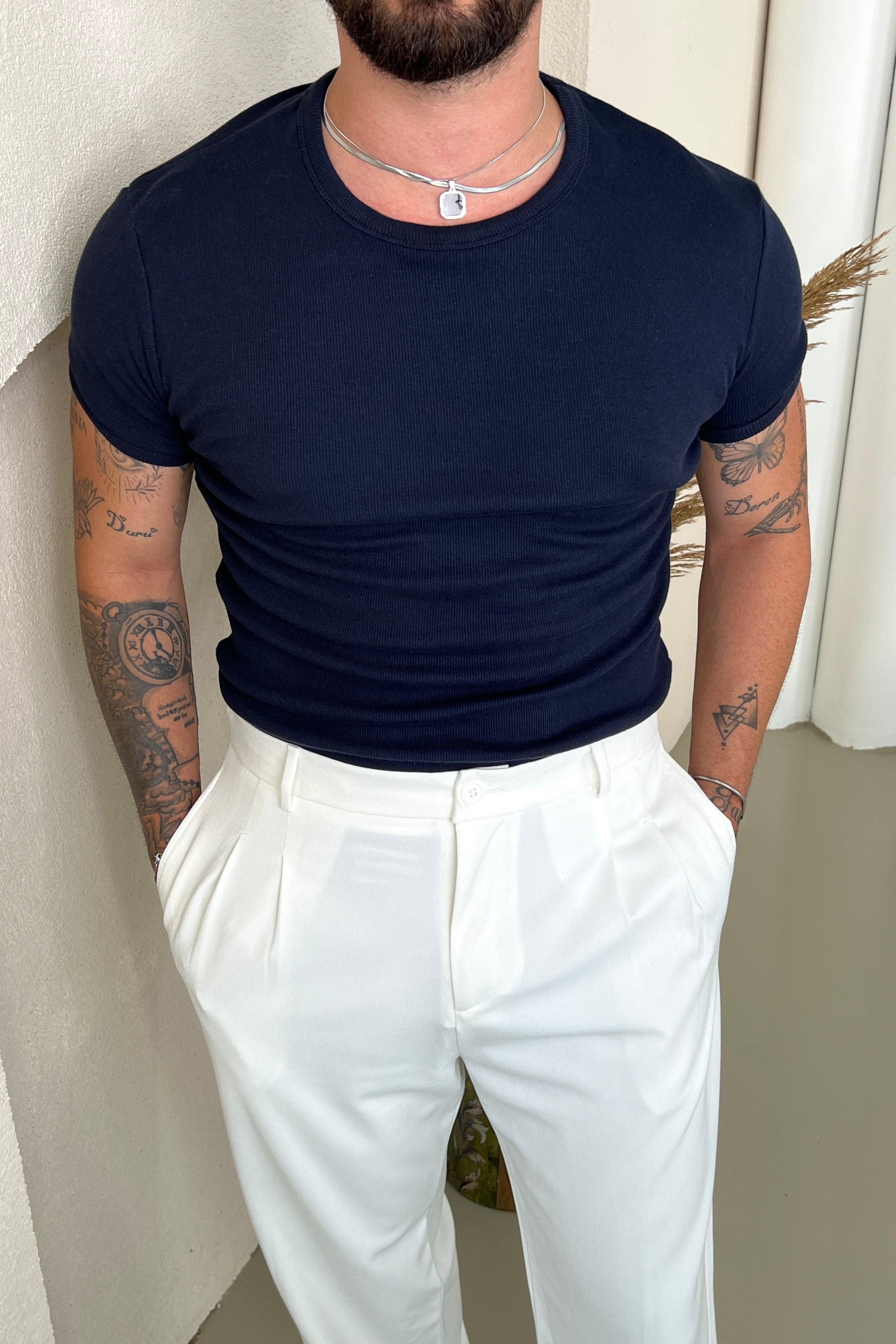 Ribana  Fit Tshirt Lacivert