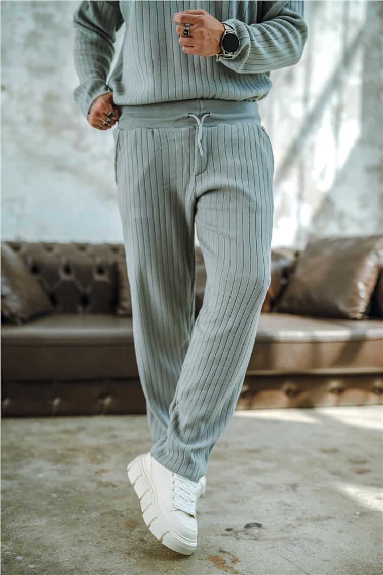 Ribanalı Comfort Pantolon Gri