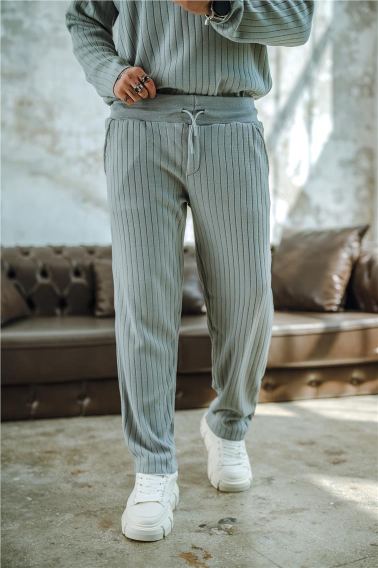Ribanalı Comfort Pantolon Gri