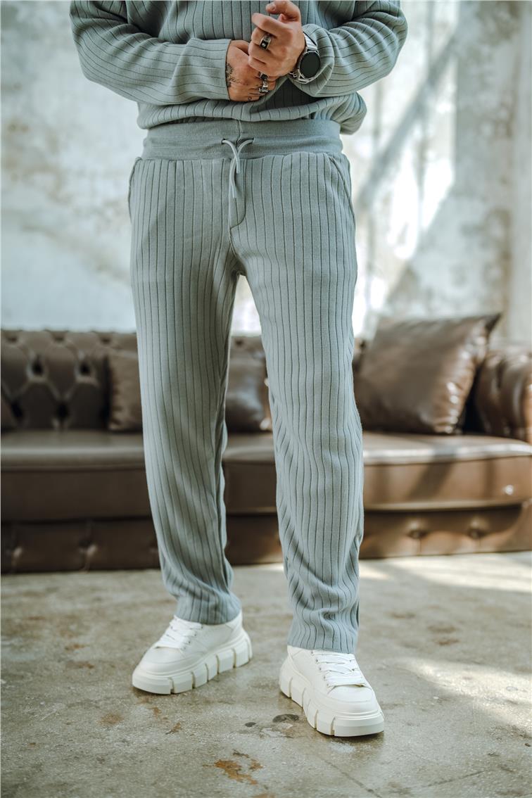 Ribanalı Comfort Pantolon Gri