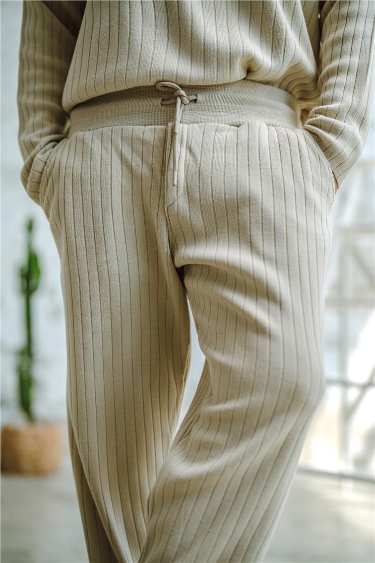 Ribanalı Comfort Pantolon Krem