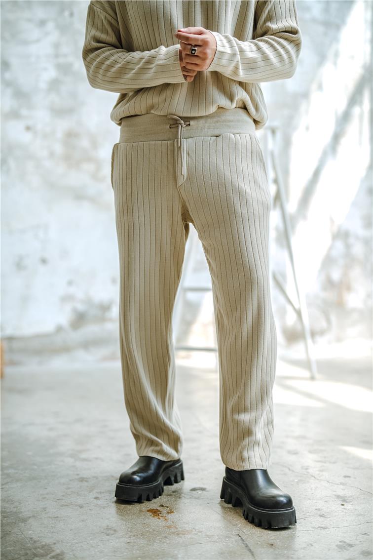 Ribanalı Comfort Pantolon Krem