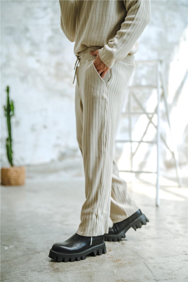 Ribanalı Comfort Pantolon Krem