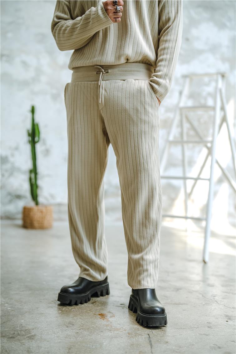 Ribanalı Comfort Pantolon Krem