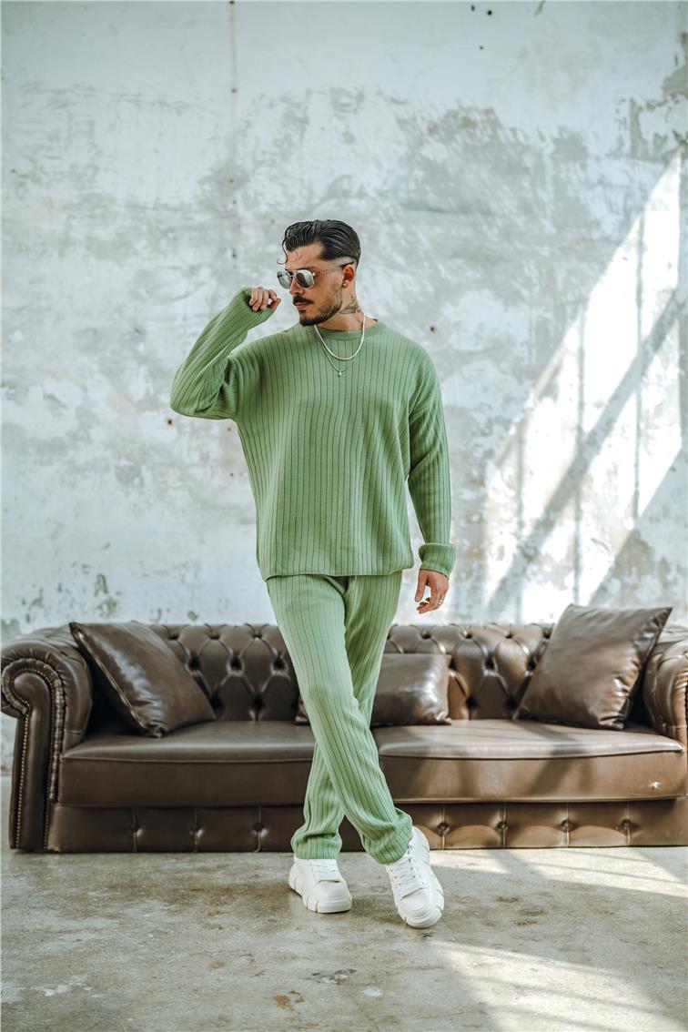 Ribanalı Comfort Pantolon Mint