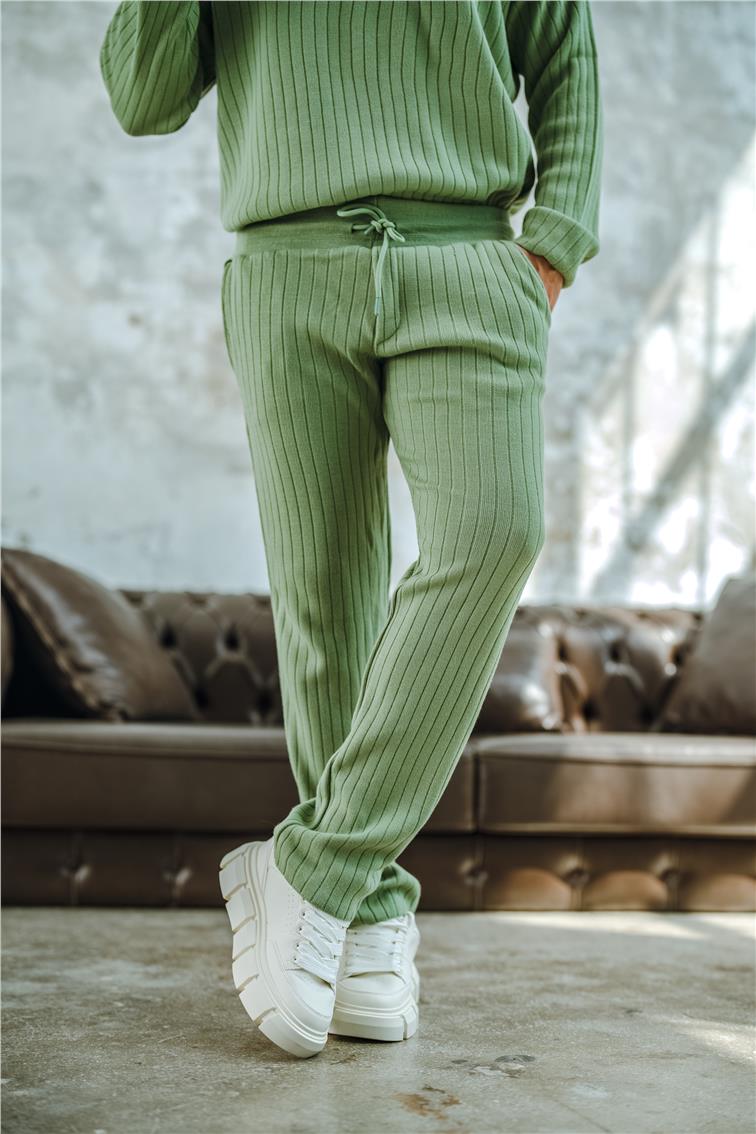 Ribanalı Comfort Pantolon Mint