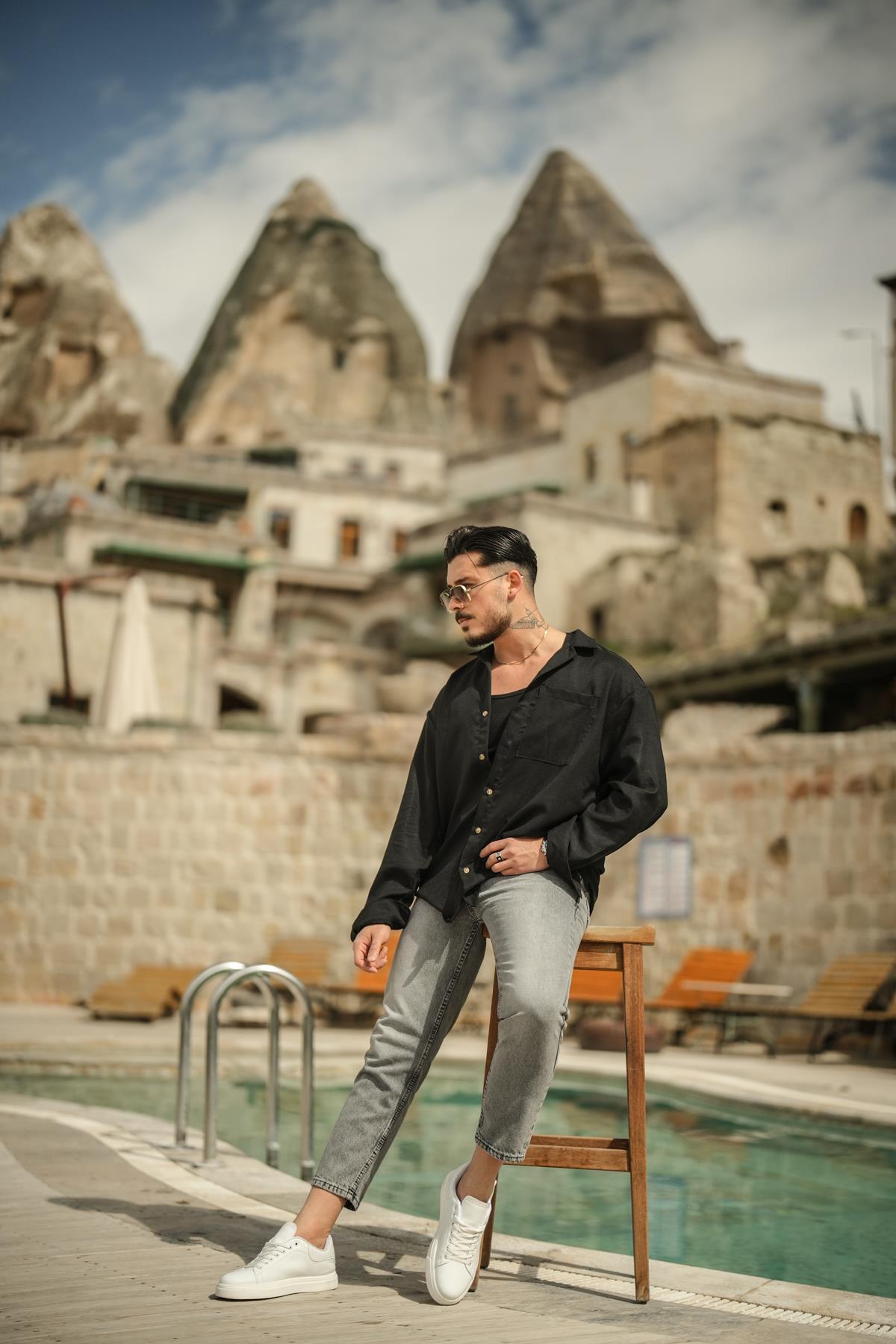 Santos Mom Jean Yıkamalı Gri