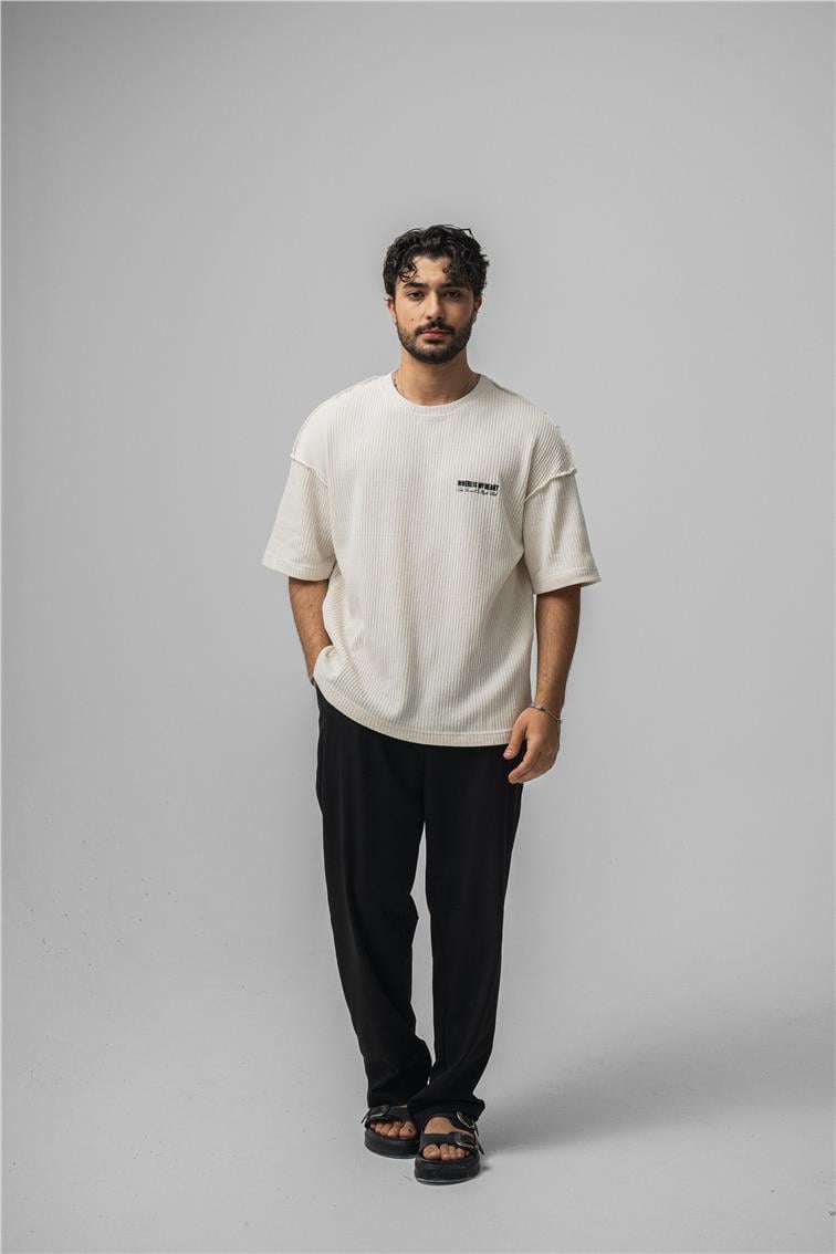 WHERE IS MY HEART Oversize T-Shirt Kırık Beyaz