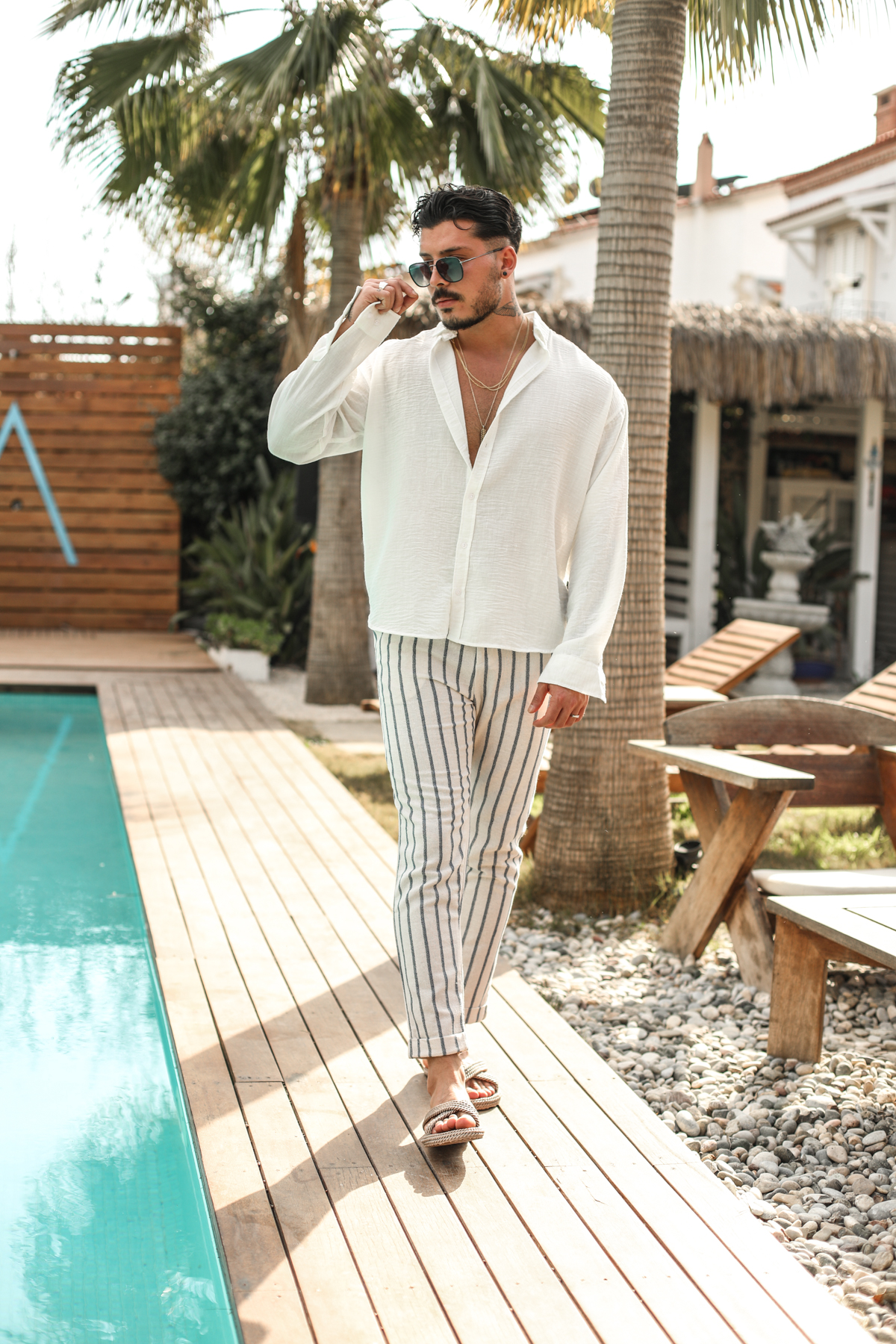 Yaka Düğmeli Basic Regular Fit Gömlek Beyaz