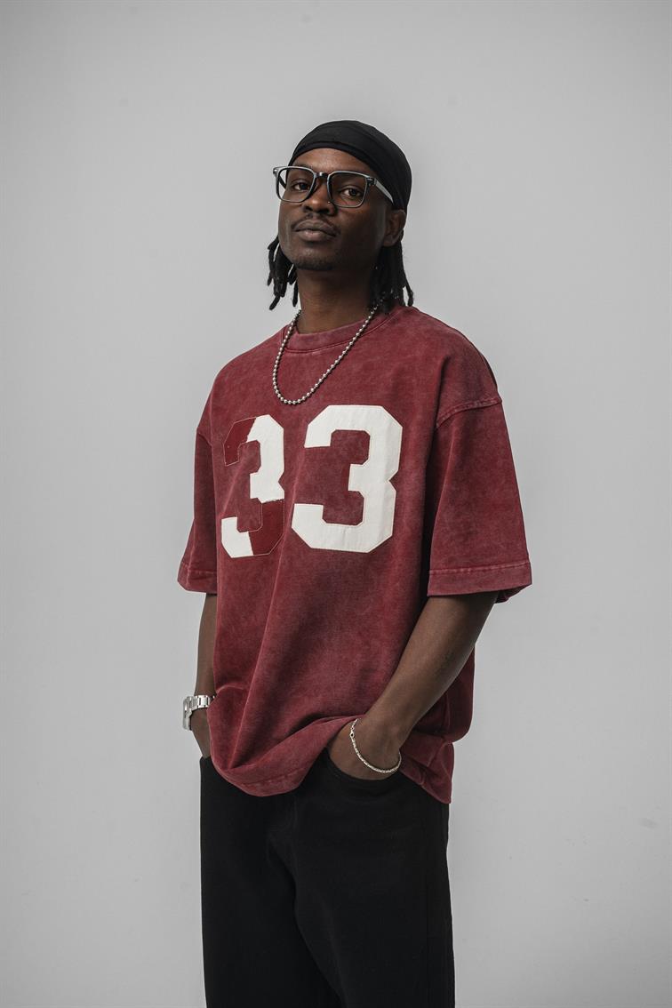 33 Oversize T-Shirt Bordo