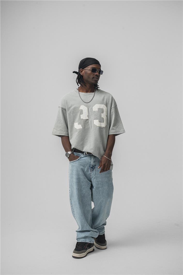 33 Oversize T-Shirt Gri