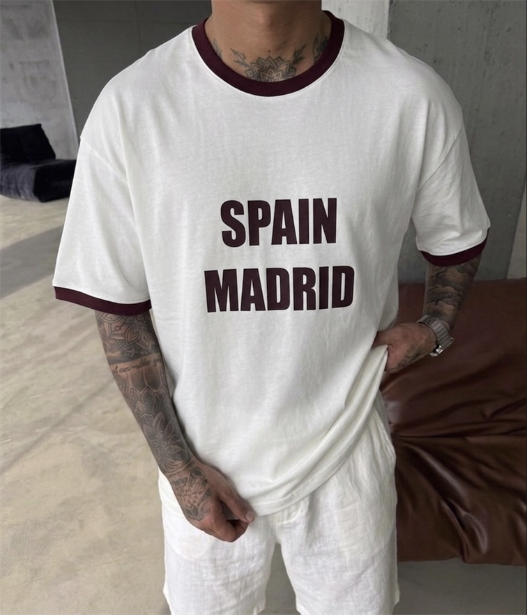 AMALFI ITALY Baskılı Oversize Tshirt Bordo