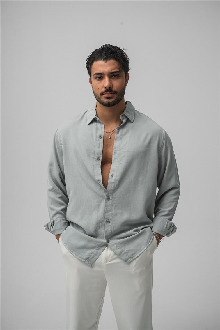 Basic Oversize Gömlek Açık Mavi