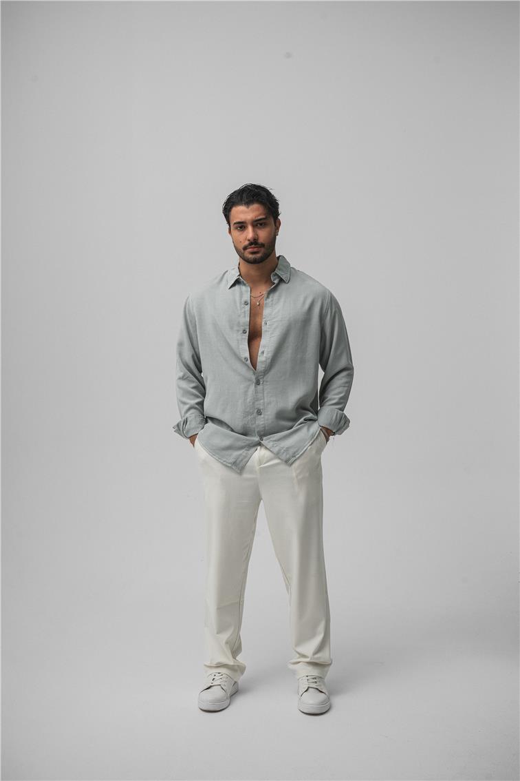 Basic Oversize Gömlek Açık Mavi