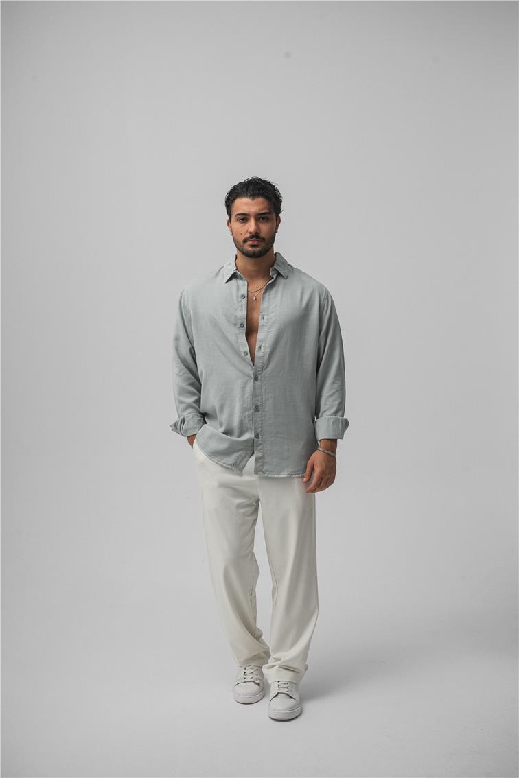 Basic Oversize Gömlek Açık Mavi