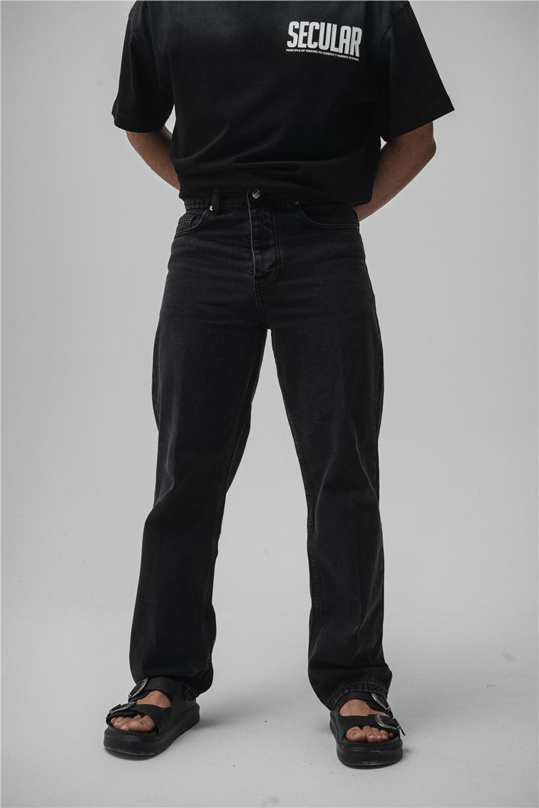 Basic Regular Jean Yıkamalı Siyah