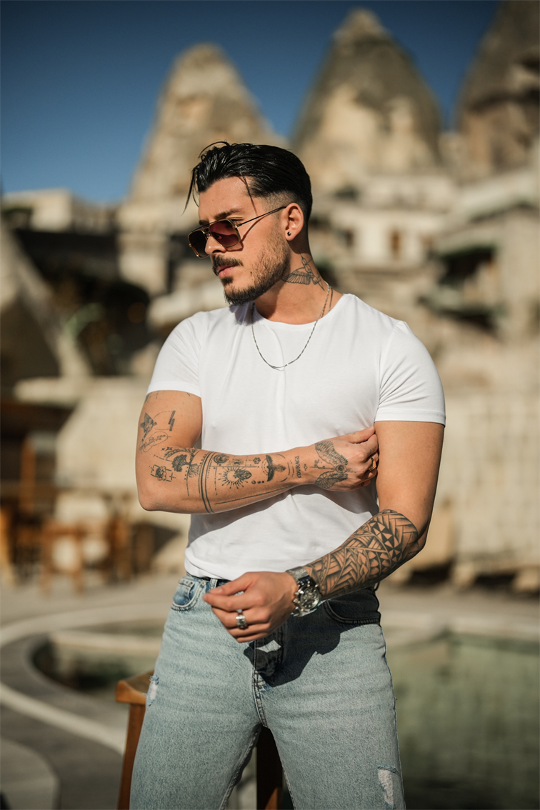 Basic Slim Fit Tshirt Beyaz