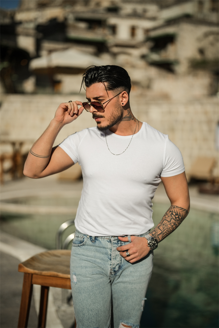 Basic Slim Fit Tshirt Beyaz