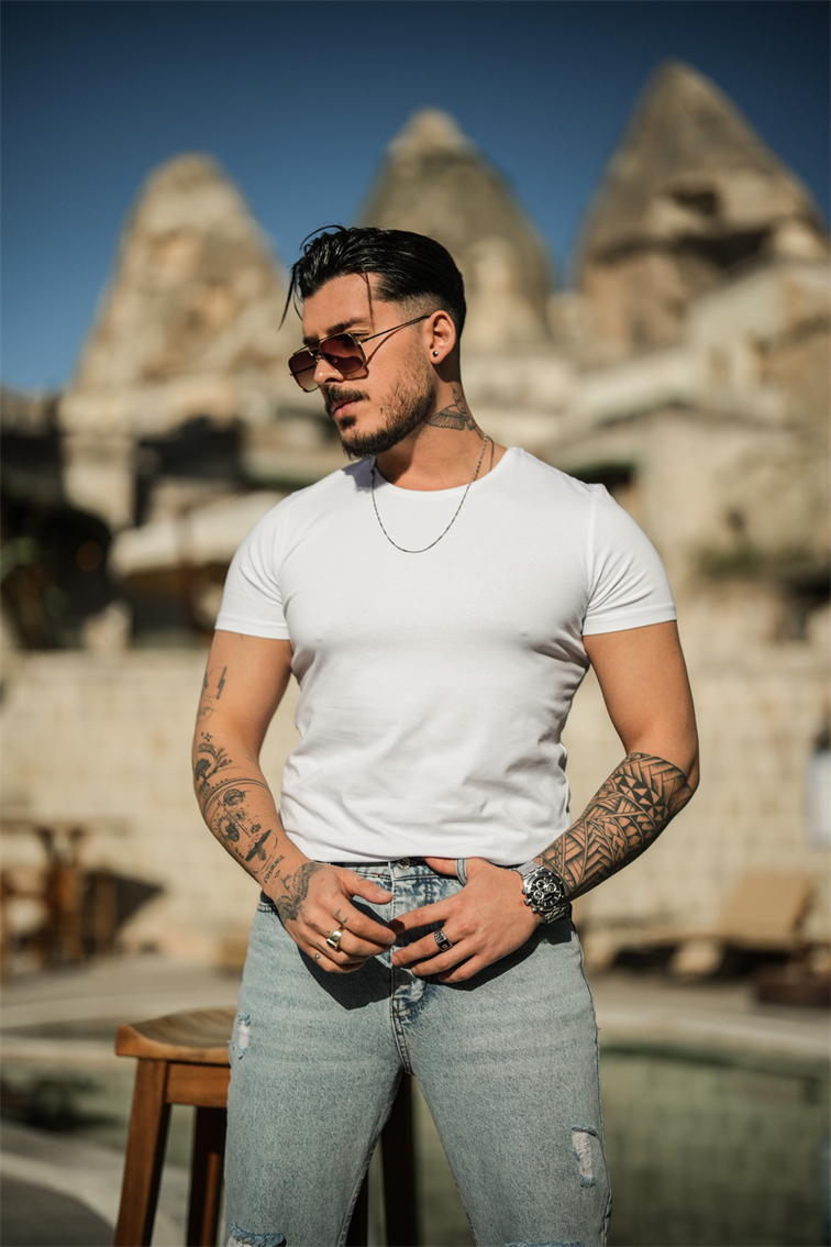 Basic Slim Fit Tshirt Beyaz