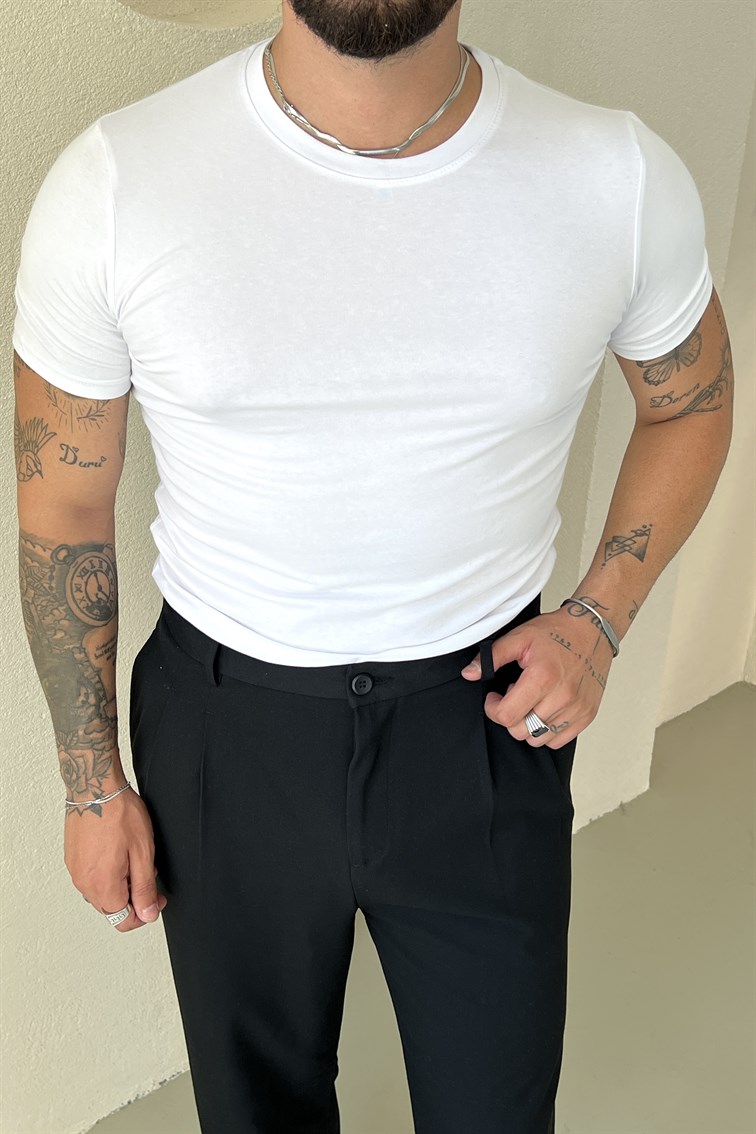 Basic Slim Fit Tshirt Beyaz
