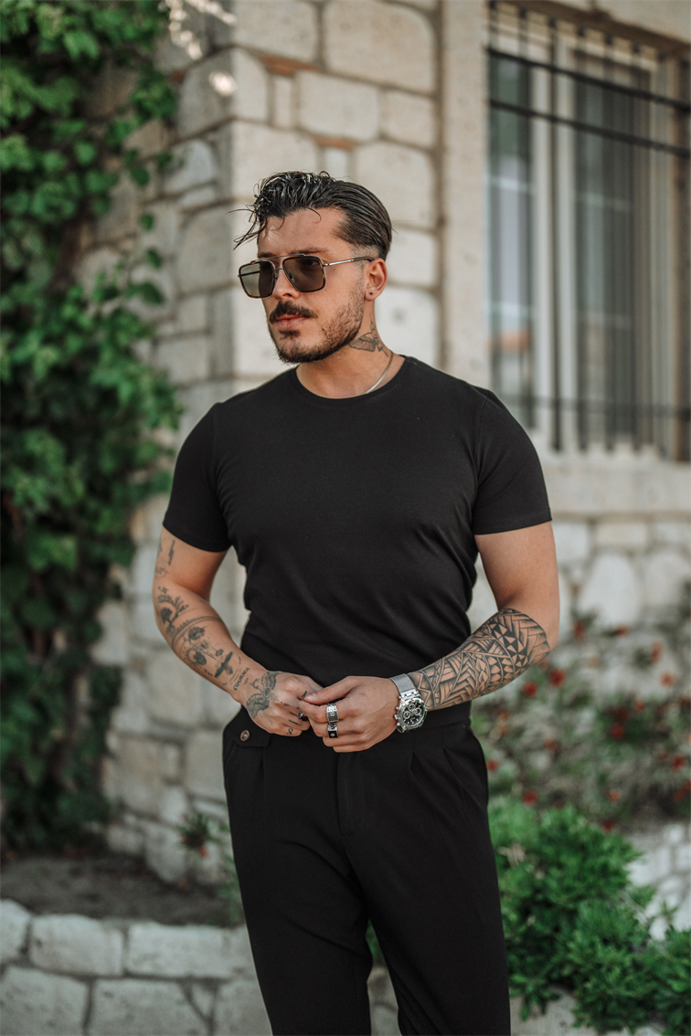 Basic Slim Fit Tshirt Siyah