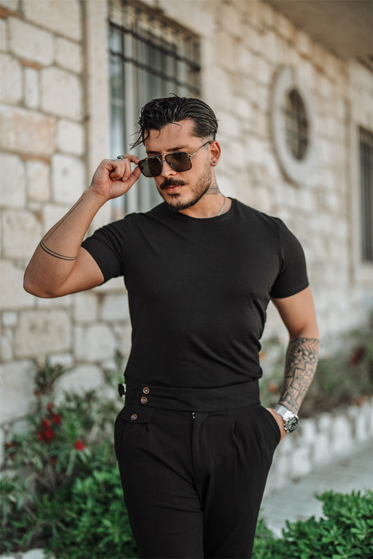 Basic Slim Fit Tshirt Siyah