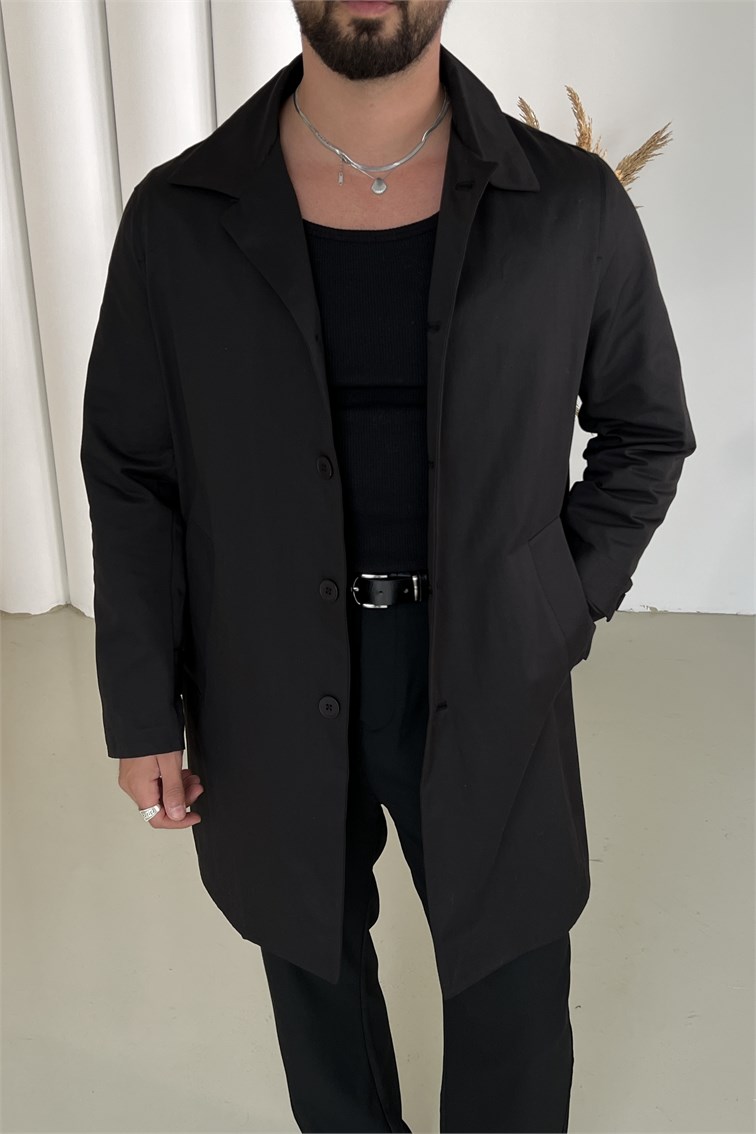 Basic Trench Kaban Siyah