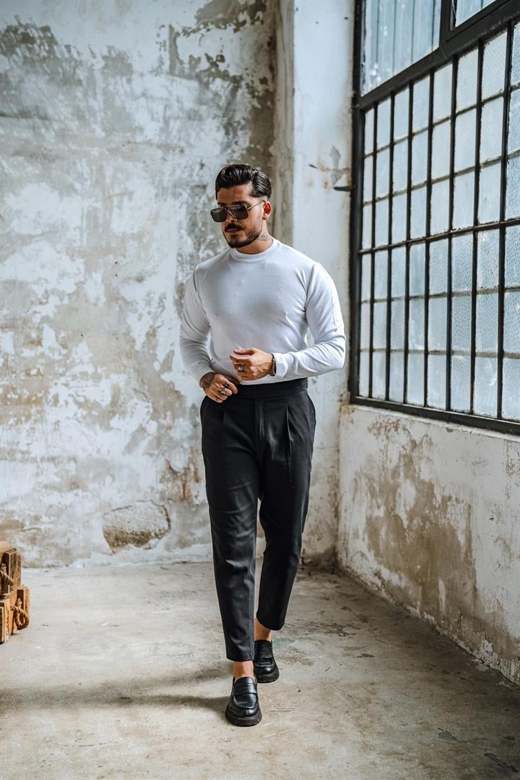 Basic Triko Kazak Beyaz