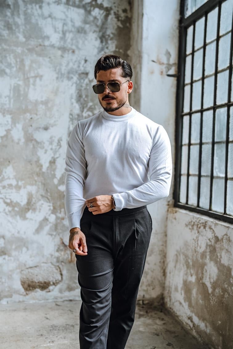 Basic Triko Kazak Beyaz